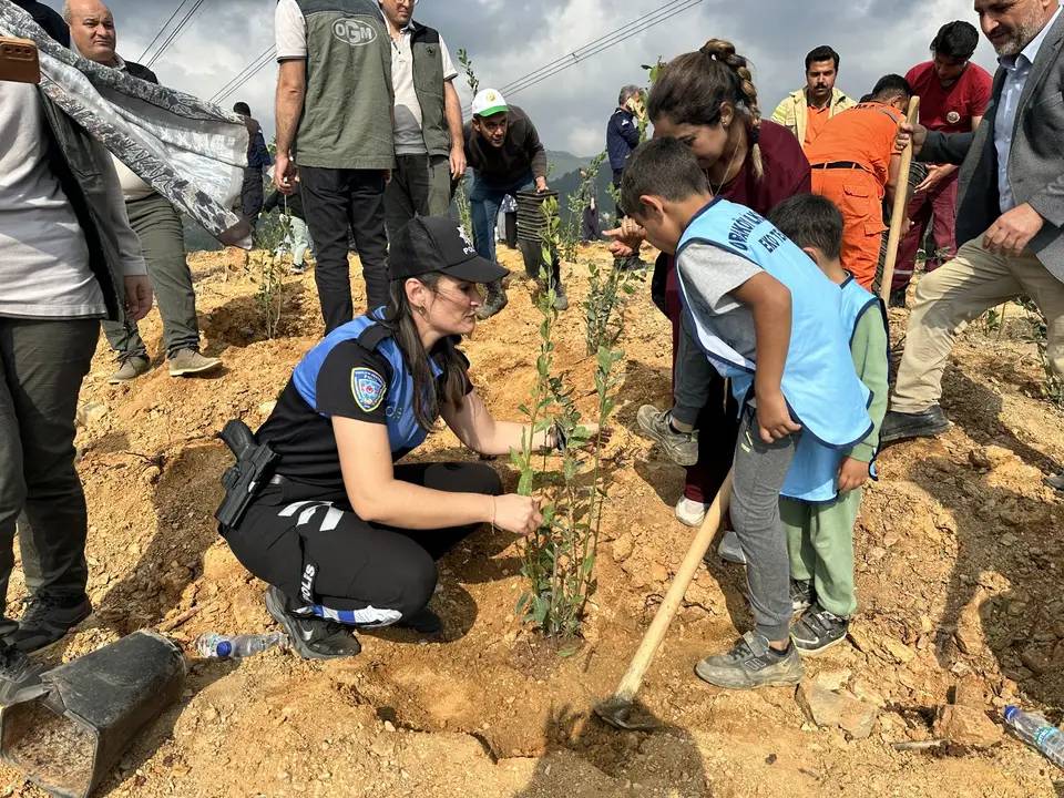 Alanya Asmaca’da Küle Dönen Ağaçların Yerine Fidanlar Dikildi 5
